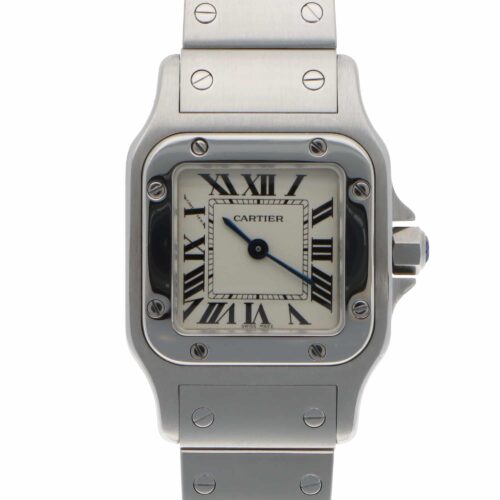 Vintage Cartier Santos Galbee 24mm steel quartz watch