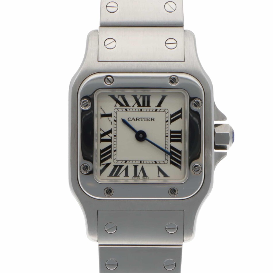 Vintage Cartier Santos Galbee 24mm steel quartz watch