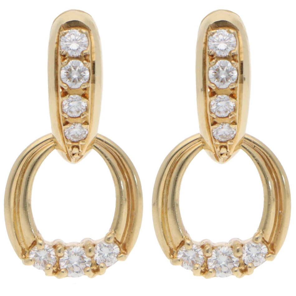 Vintage Mikimoto Interchangeable Diamond Earrings in Yellow Gold