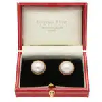 Vintage Tasaki Mabe Pearl Clip Earrings in Yellow Gold
