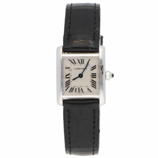 Vintage Cartier Tank Française White Gold Quartz Wristwatch