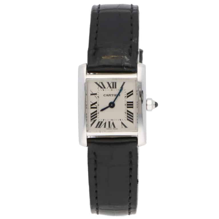 Vintage Cartier Tank Française White Gold Quartz Wristwatch