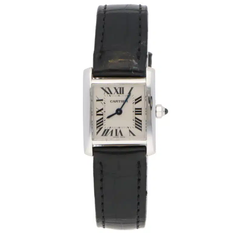 Vintage Cartier Tank Française White Gold Quartz Wristwatch