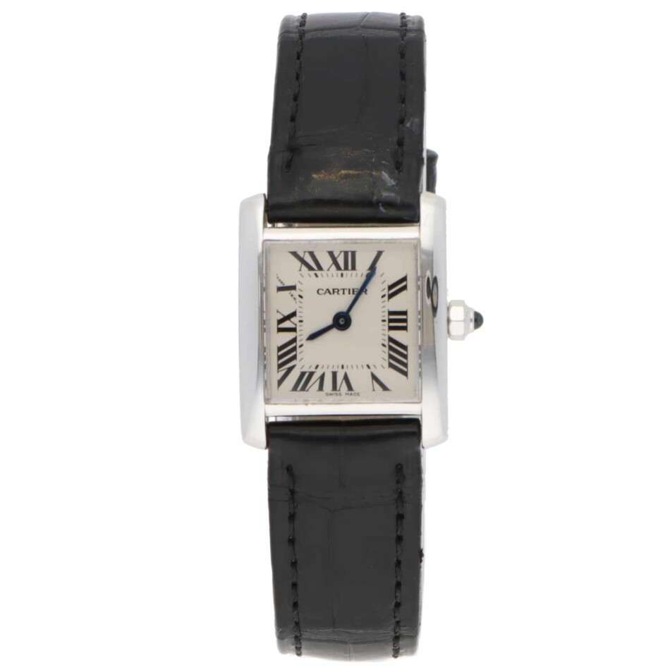 Vintage Cartier Tank Française White Gold Quartz Wristwatch