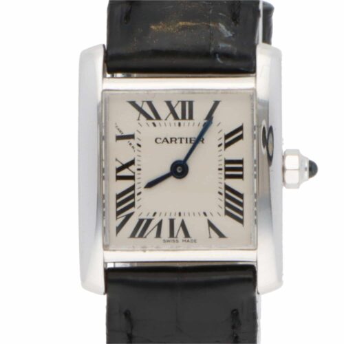 Vintage Cartier Tank Française White Gold Quartz Wristwatch