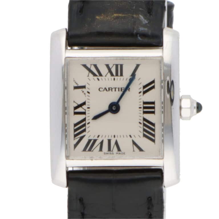 Vintage Cartier Tank Française White Gold Quartz Wristwatch