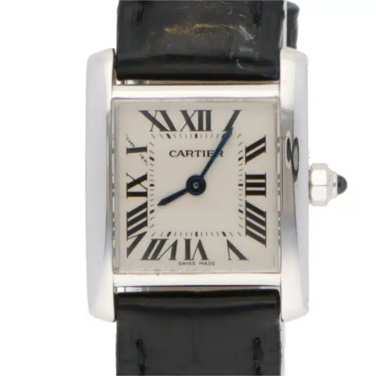 Vintage Cartier Tank Française White Gold Quartz Wristwatch
