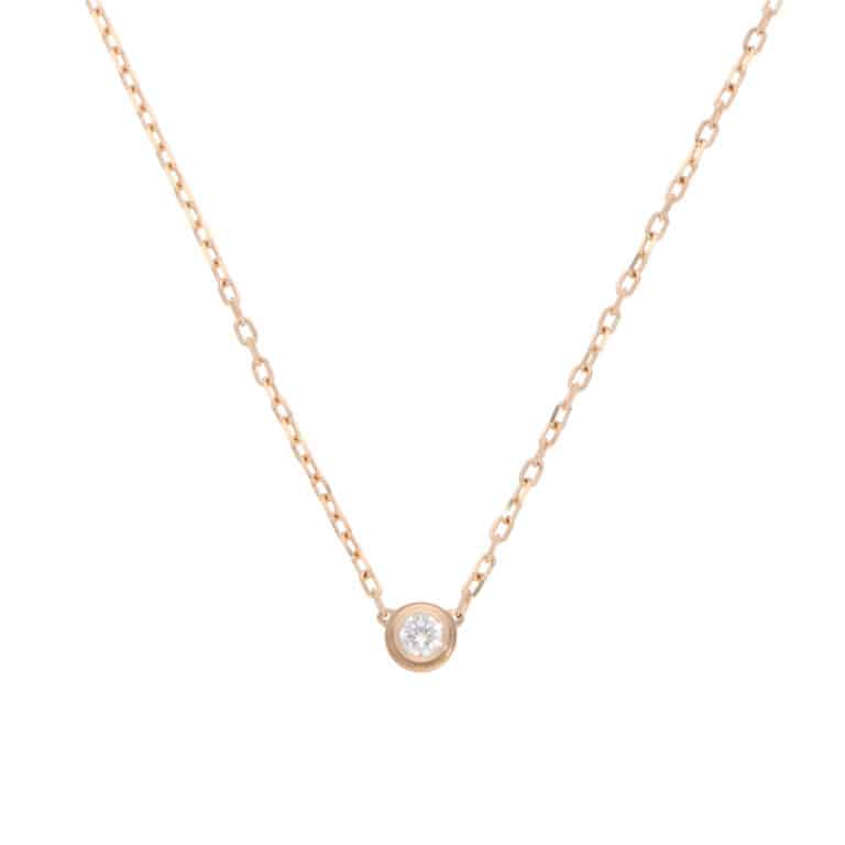 Vintage Cartier d'Amour Diamond Necklace SM in Rose Gold