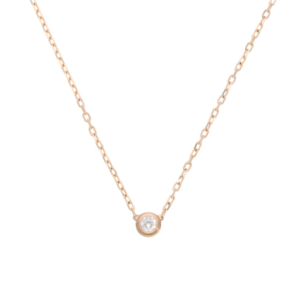 Vintage Cartier d'Amour Diamond Necklace SM in Rose Gold