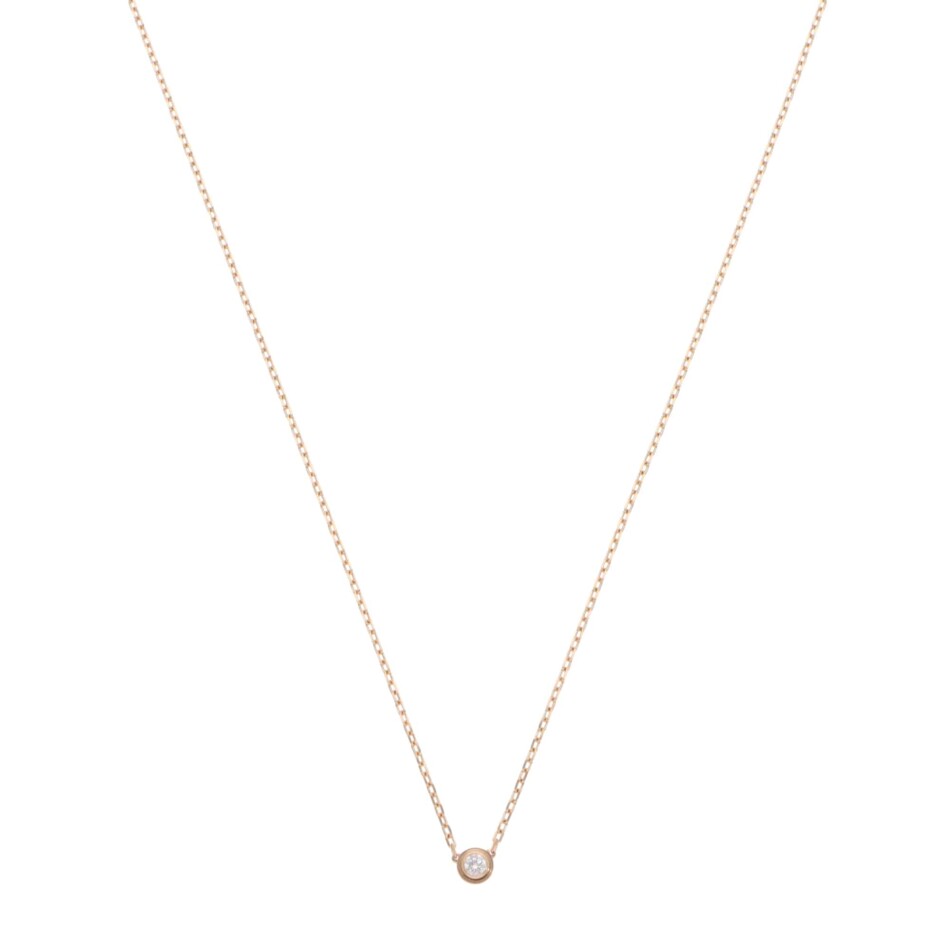 Vintage Cartier d'Amour Diamond Necklace SM in Rose Gold