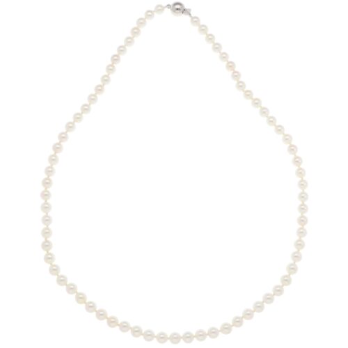 Akoya Pearl Strand Necklace with White Gold Clasp