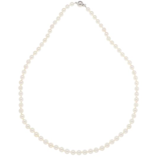 Akoya Pearl Strand Necklace with White Gold Clasp