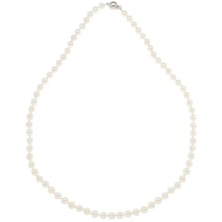 Akoya Pearl Strand Necklace with White Gold Clasp