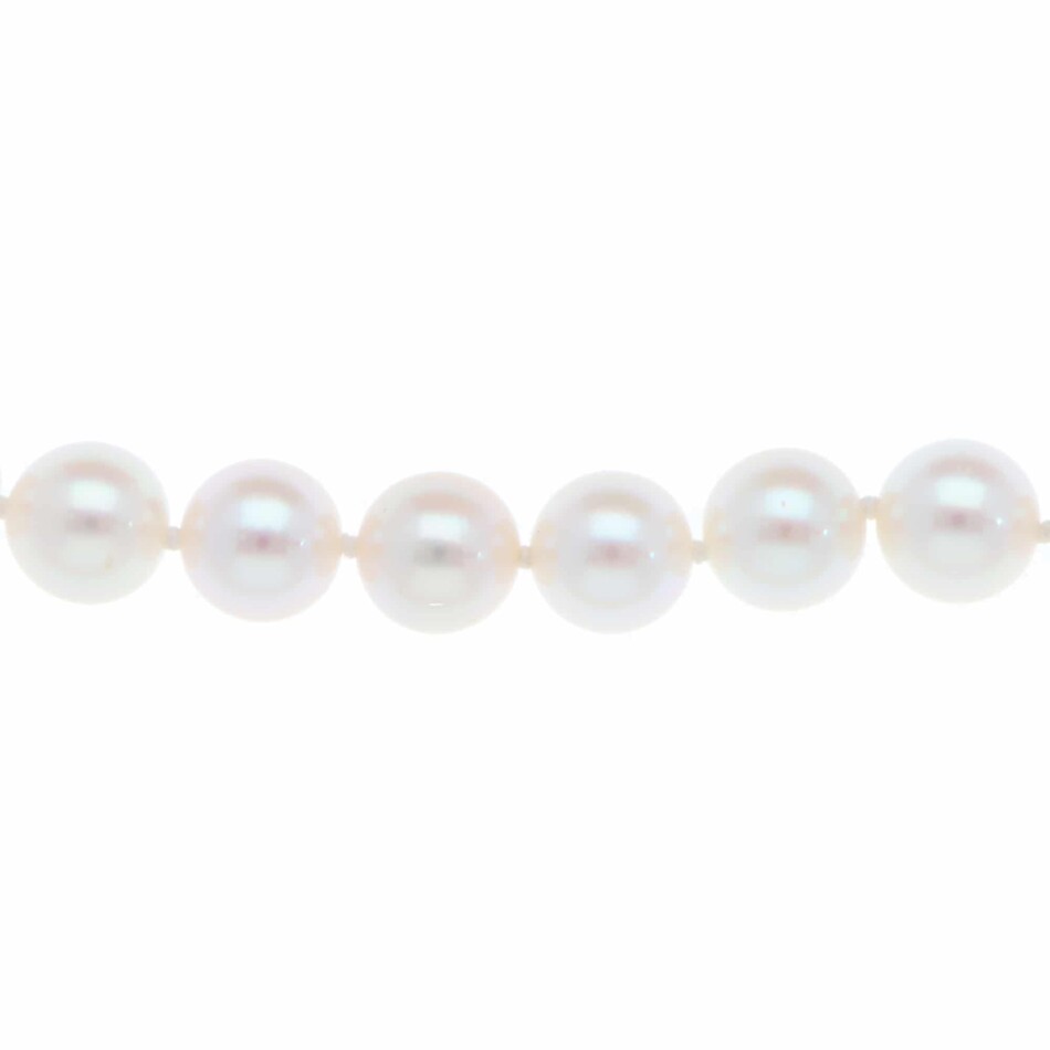Akoya Pearl Strand Necklace with Yellow Gold Clasp