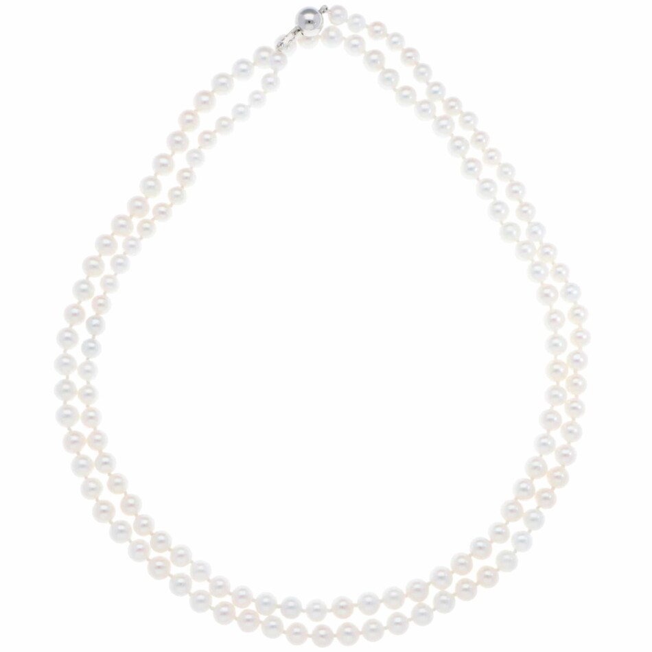 Freshwater Pearl Strand Necklace with White Gold Clasp