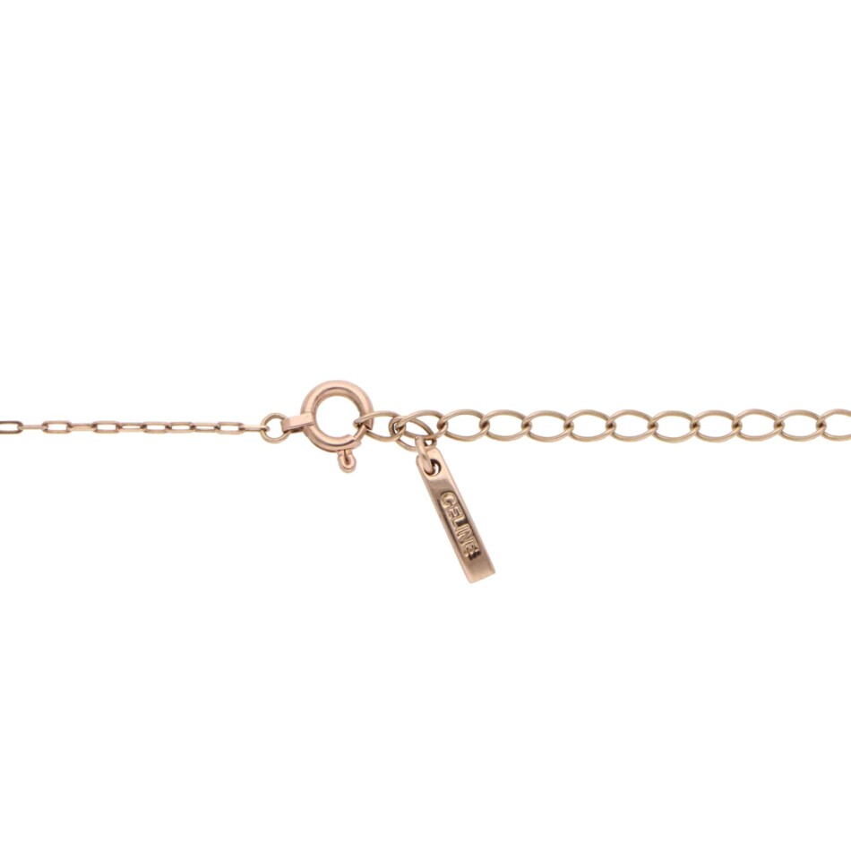 Vintage Celine Diamond Disc Pendant Necklace in Rose Gold