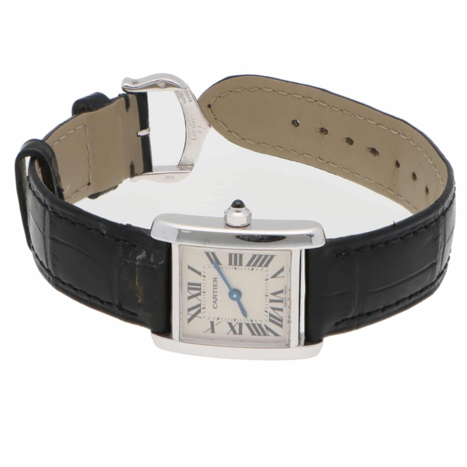 Vintage Cartier Tank Française White Gold Quartz Wristwatch
