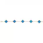 Vintage Van Cleef & Arpels Blue Agate Alhambra Bracelet