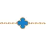 Vintage Van Cleef & Arpels Blue Agate Alhambra Bracelet