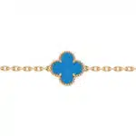 Vintage Van Cleef & Arpels Blue Agate Alhambra Bracelet