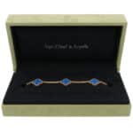 Vintage Van Cleef & Arpels Blue Agate Alhambra Bracelet
