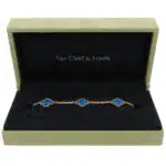 Vintage Van Cleef & Arpels Blue Agate Alhambra Bracelet