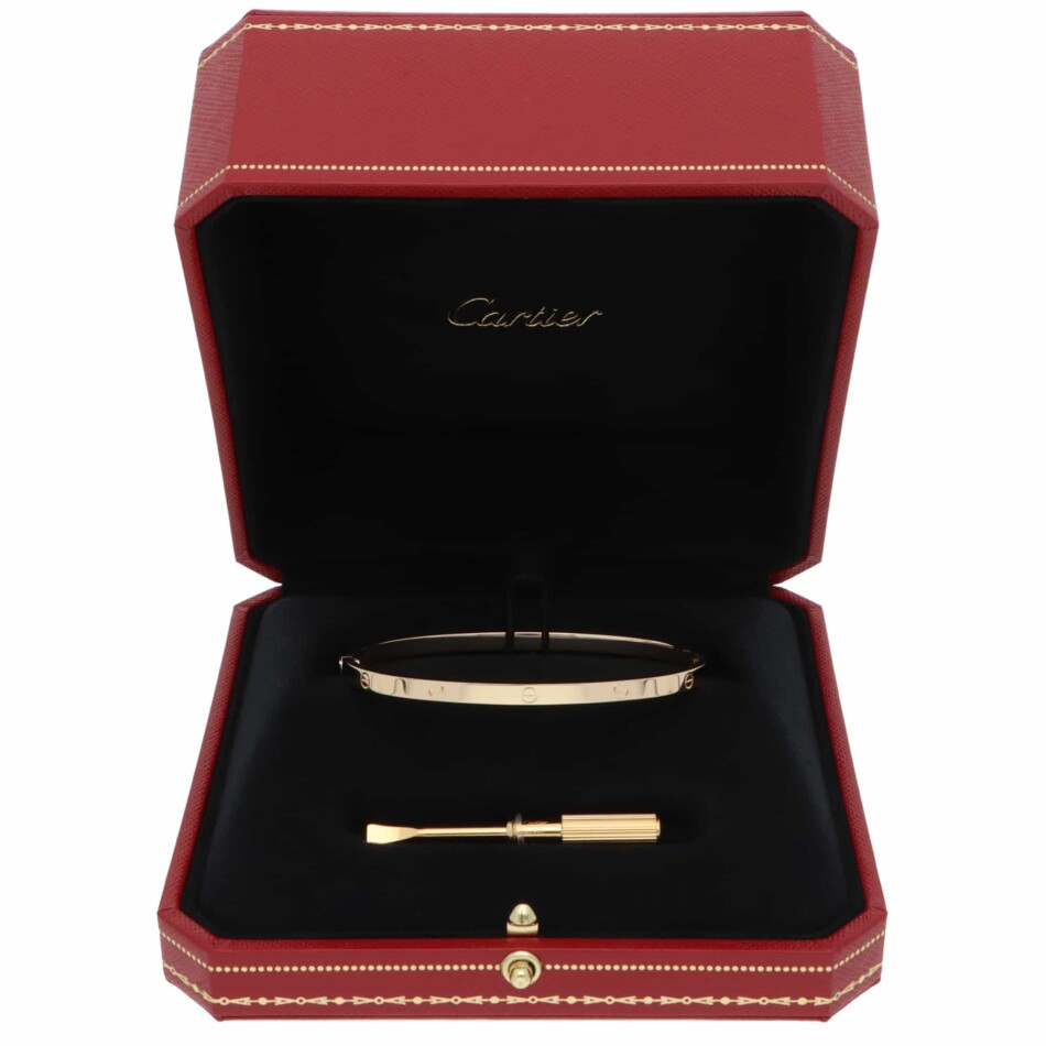 Vintage Cartier LOVE Bracelet SM in Yellow Gold, Size 19