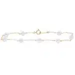 Vintage Mikimoto Akoya Pearl Chain Bracelet in Yellow Gold
