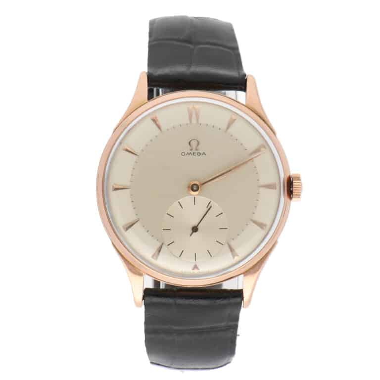 Vintage 1950 Omega Jumbo Rose Gold Wristwatch