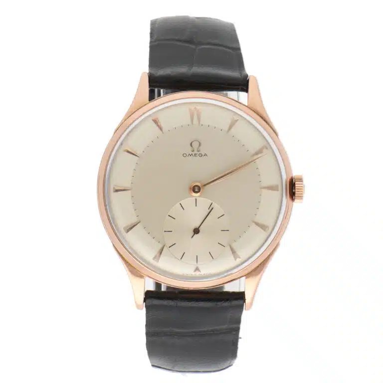 Vintage 1950 Omega Jumbo Rose Gold Wristwatch