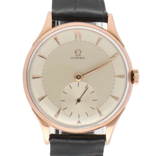 Vintage 1950 Omega Jumbo Rose Gold Wristwatch