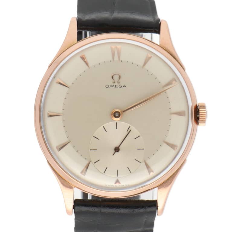 Vintage 1950 Omega Jumbo Rose Gold Wristwatch