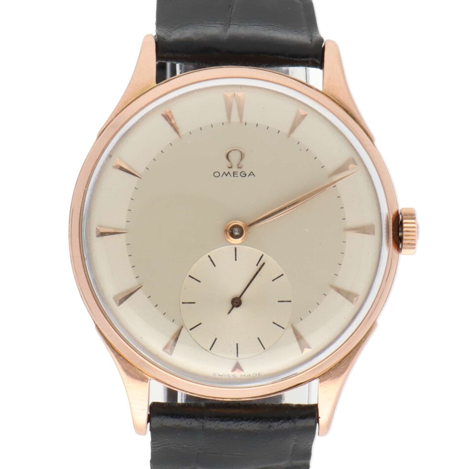 Vintage 1950 Omega Jumbo Rose Gold Wristwatch