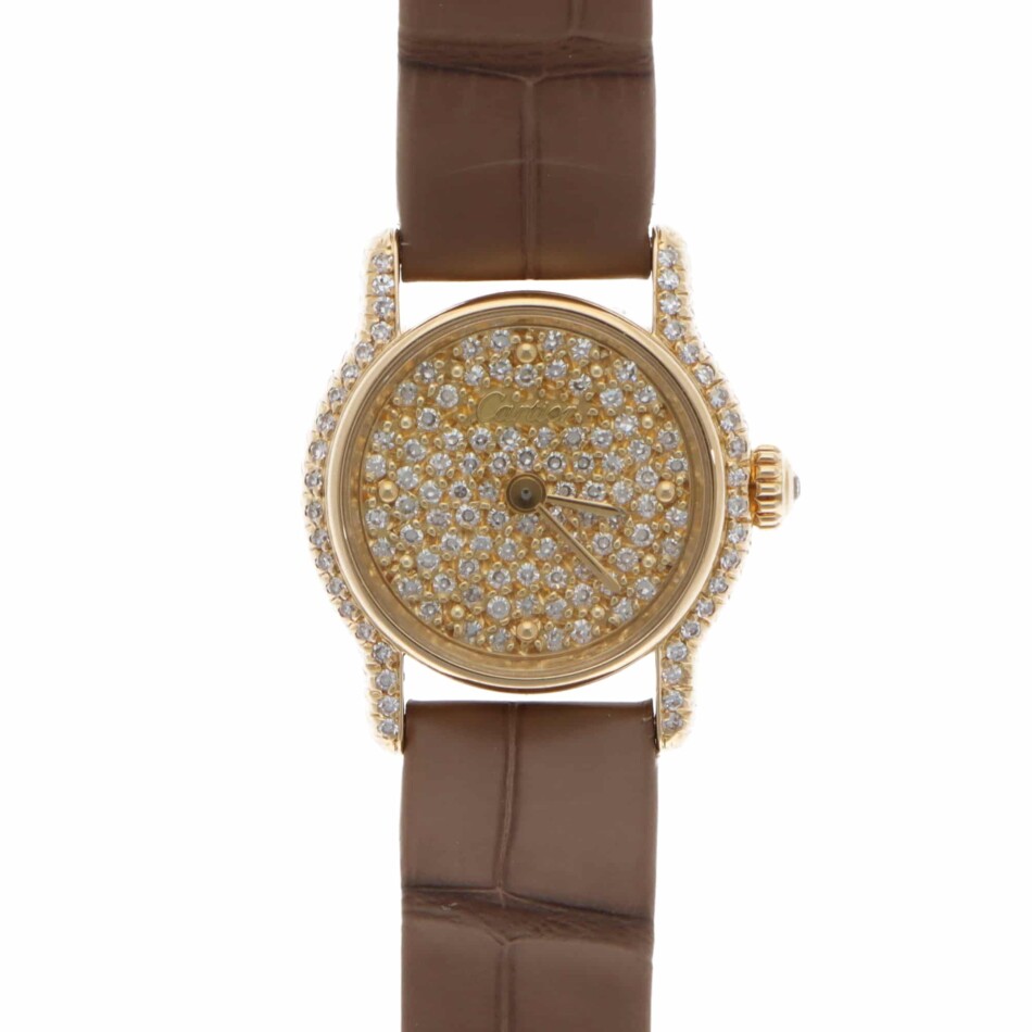 Vintage Cartier Riviera Diamond-Set Dial Watch