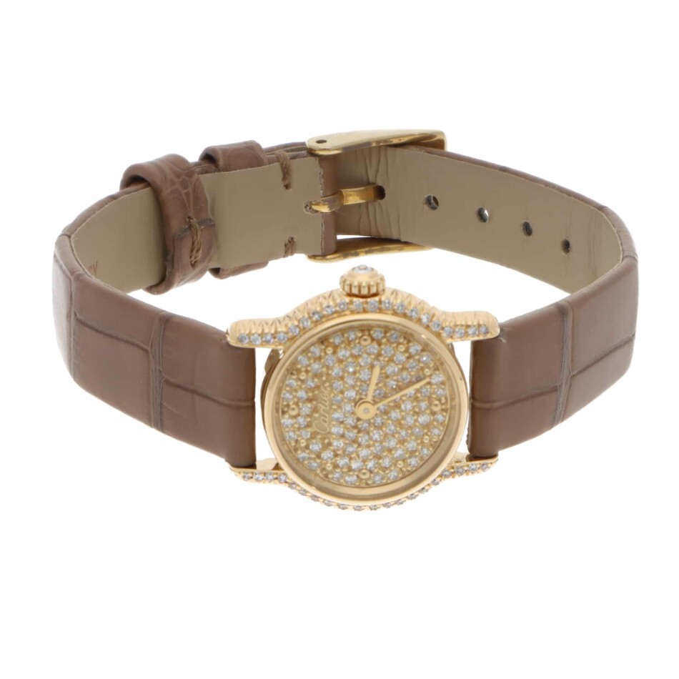 Vintage Cartier Riviera Diamond-Set Dial Watch