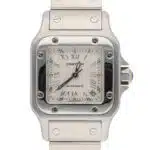 Vintage Cartier Santos Galbee automatic 24mm guilloche dial