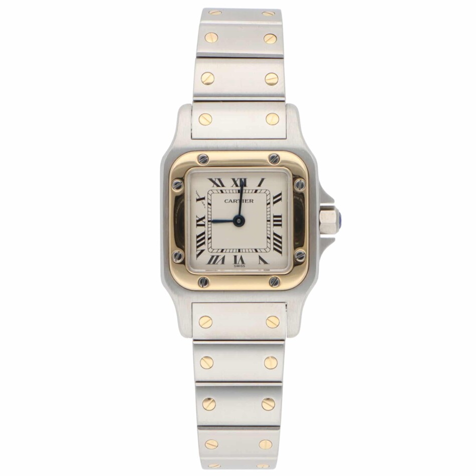 Vintage Cartier Santos Galbee 24mm steel and gold wrist watch