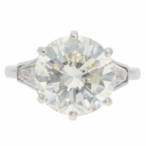 Vintage 6.03ct GIA Certified Diamond Three Stone Ring