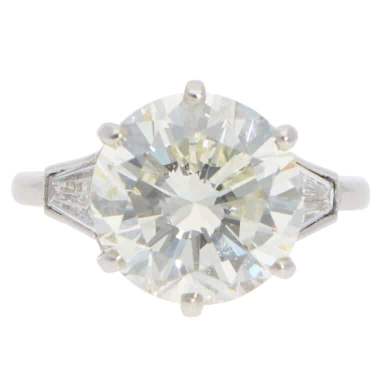 Vintage 6.03ct GIA Certified Diamond Three Stone Ring