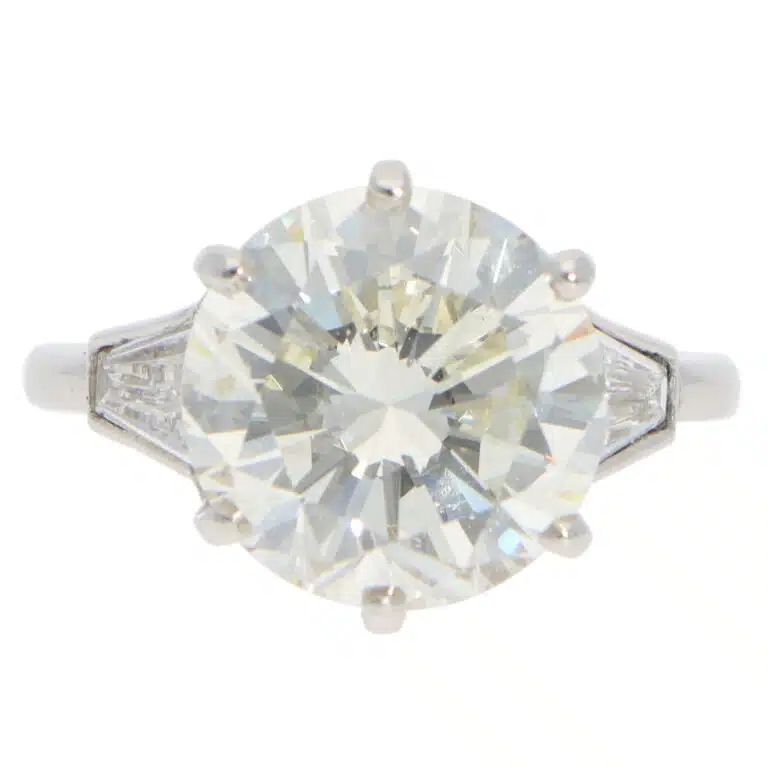 Vintage 6.03ct GIA Certified Diamond Three Stone Ring