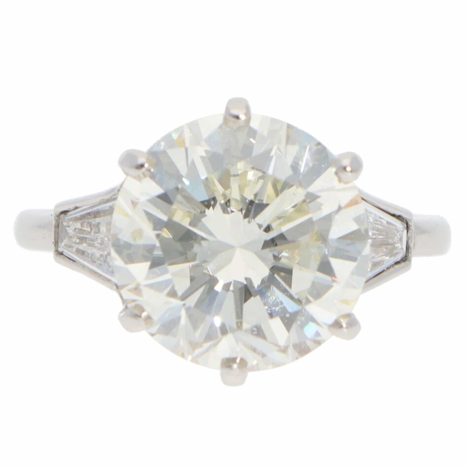 Vintage 6.03ct GIA Certified Diamond Three Stone Ring
