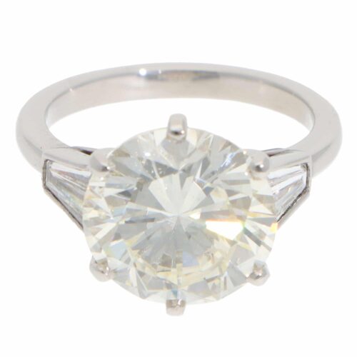 Vintage 6.03ct GIA Certified Diamond Three Stone Ring