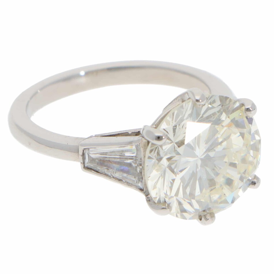 Vintage 6.03ct GIA Certified Diamond Three Stone Ring