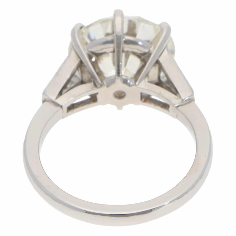 Vintage 6.03ct GIA Certified Diamond Three Stone Ring