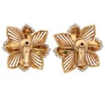 Vintage Cartier 1960s Diamond Clip Earrings in Yellow Gold