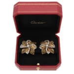 Vintage Cartier 1960s Diamond Clip Earrings in Yellow Gold