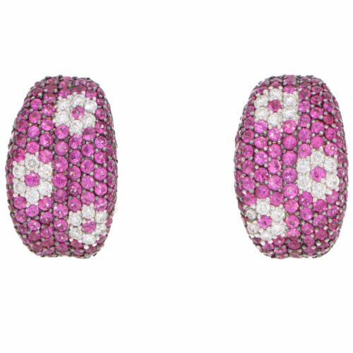 Vintage Roberto Coin Pink Sapphire and Diamond Earrings