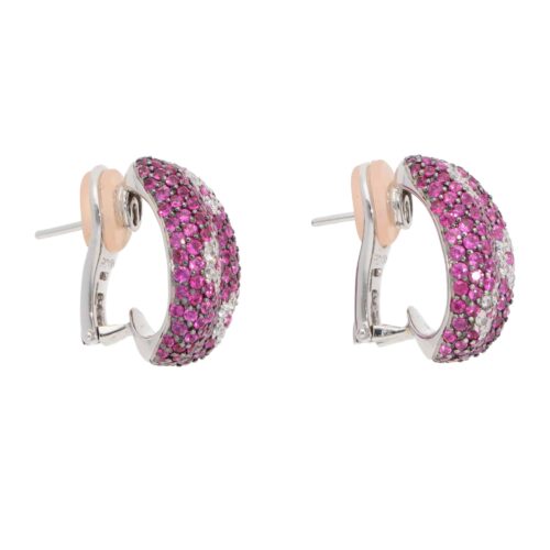 Vintage Roberto Coin Pink Sapphire and Diamond Earrings