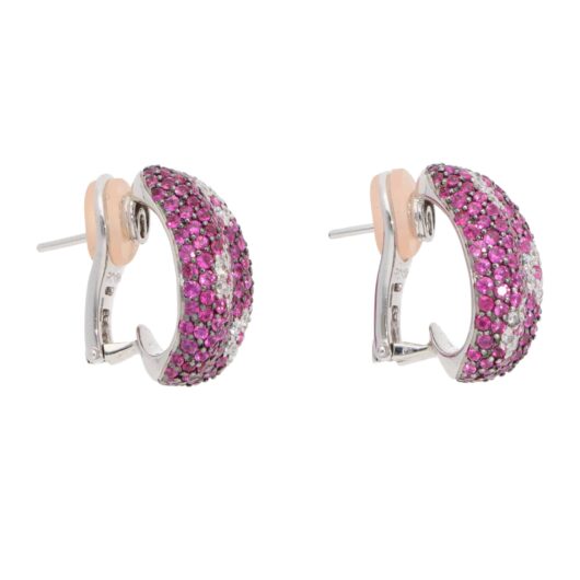 Vintage Roberto Coin Pink Sapphire and Diamond Earrings