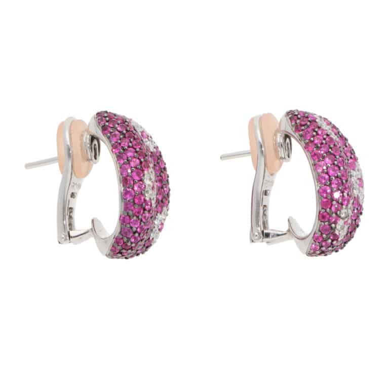 Vintage Roberto Coin Pink Sapphire and Diamond Earrings